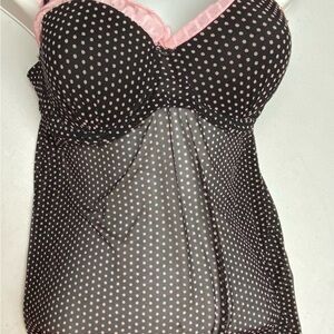 Rampage BLK/PNK DOTS Nightgown, L *P1089